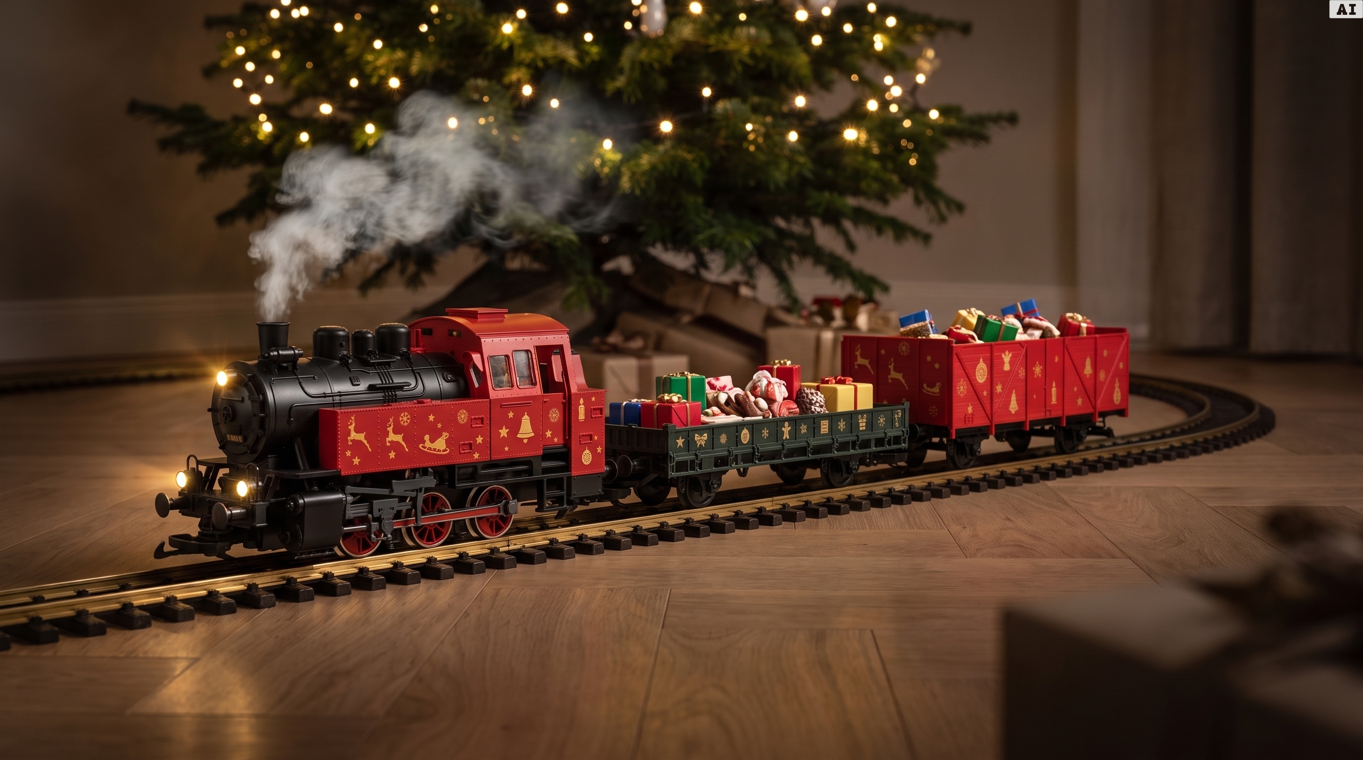 Start-Set Weihnachtszug Dampflok mit 2 Güterwagen Piko 02412 - Detaillierte Übersicht
