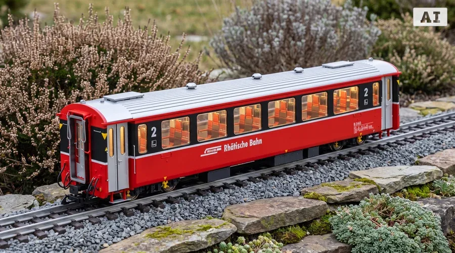 RhB EW III Personenwagen 2. Klasse B 2463 Spur G Digital mit Zimo-Decoder und Sound Train Line 3335019  - Detaillierte Übersicht