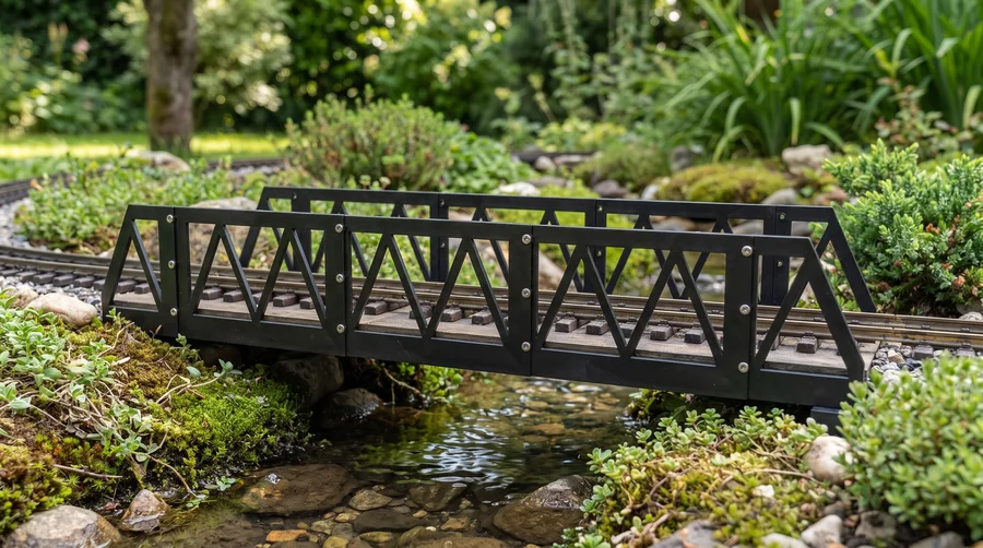 Brücke 60 cm aus stabilem HDPE-Kunststoff erweiterbar Spur G Gartenbahn ML-Train 97100060 - Für jede Gartenbahn-Anlage