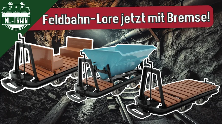 MODULARE Feldbahnloren mit BREMSE -  Aufbau und Vorstellung auf Modellbahnanlage