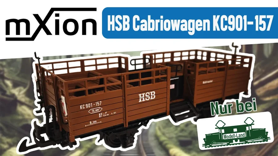 HSB Cabriowagen KC901-157: Ein Muss für jede Gartenbahn! Spur G Neuheit von mXion