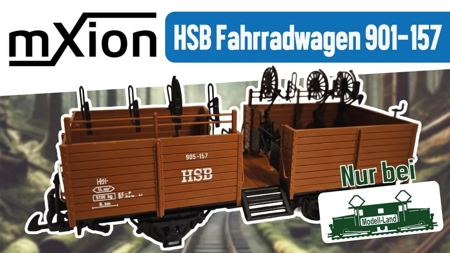 Der HSB Fahrradwagen 901-157 in Spur G: Detailgetreue Neuheit von mXion für Ihre Anlage!