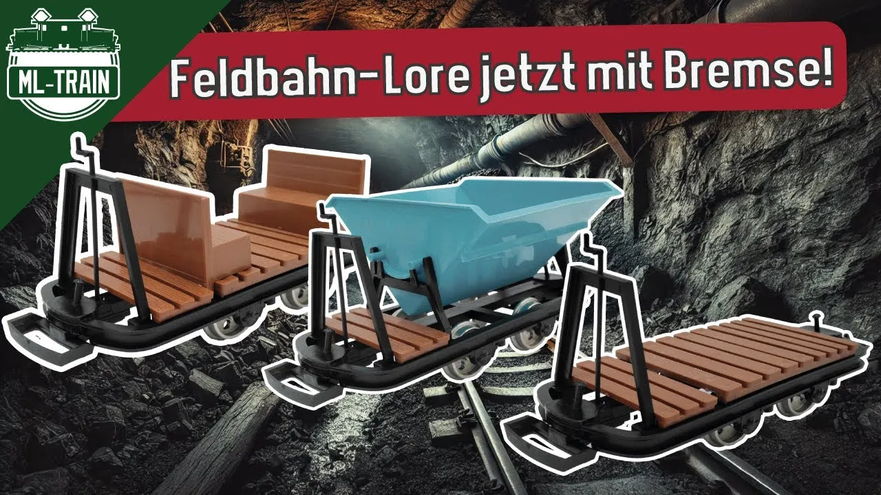 MODULARE Feldbahnloren mit BREMSE - Aufbau und Vorstellung auf Modellbahnanlage