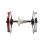 ML-Train Antriebsachse schwarz mit Haftreifen rot | B-Getriebe | Edelstahl-Radkranz | Spur G