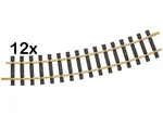 12 x Gleis gebogen 22,5° R3 LGB 16000