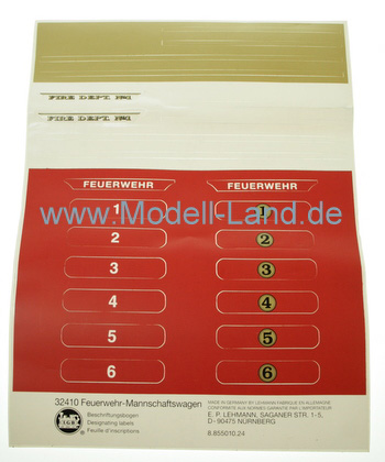 Beschriftungsbogen Personenwagen offen LGB 32410-E199