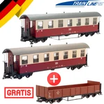 HSB Wagen-Set 2+1 Gratis 2 Personenwagen + 1 Güterwagen