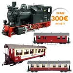 Zugset Pfiffi Lok mit 3 HSB Wagen Harzer Schmalspur-Set Train Line