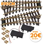 2x Weiche links und rechts Radius 90 cm mit 2 x DIGITAL-Antriebe