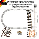 Großes Gleisoval-Set Messing R3 120 cm 510 x 240 cm Spur G mit Zubehör ML-Train 8200288