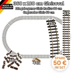 Großes Gleisoval-Set 360x180 cm Messing Radius 90 cm Spur G mit Zubehör ML-Train 8200289 