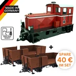 Bausatz-Set mit Diesellok V3 der DEV analog und 2 Hochbordwagen in braun ML-Train 8200291