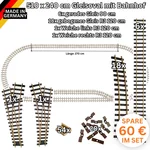 Großes Gleisoval 510 x 240 cm mit Bahnhof – Komplettset Spur G, LGB-kompatibel, Made in Germany ML-Train 8200293