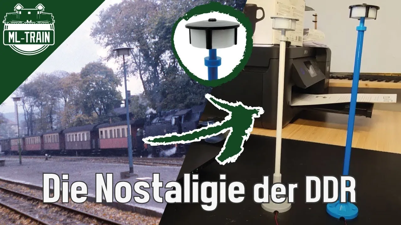 Nostalgische LED Straßenlaterne Rundscheibenleuchte blau für LGB Spur-G ML-Train