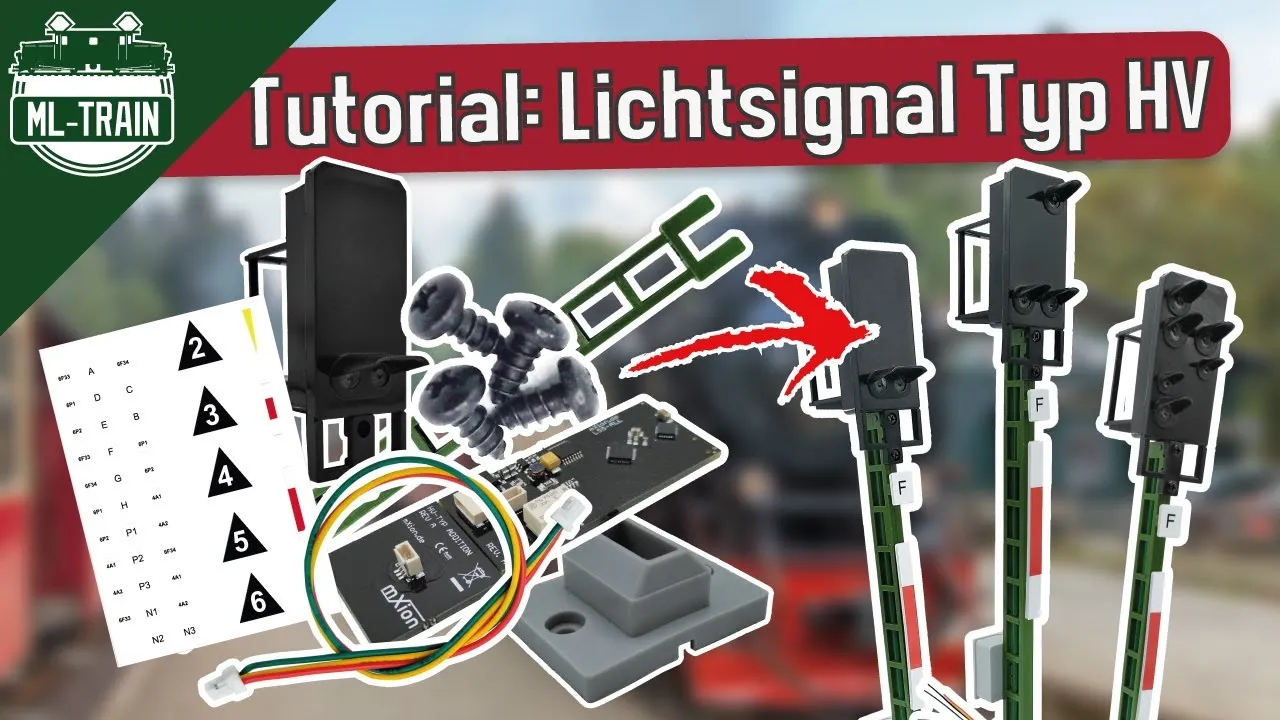Lichtsignal Typ HV Einfahrtssignal mit Ersatzrot für Spur G analog / digital mit Decoder ML-Train 83814621 Video